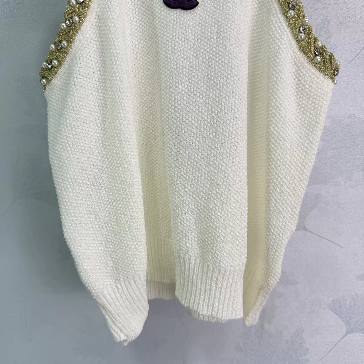 26ss Rhinestone Knit Vest