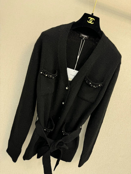 Black knitted cardigan