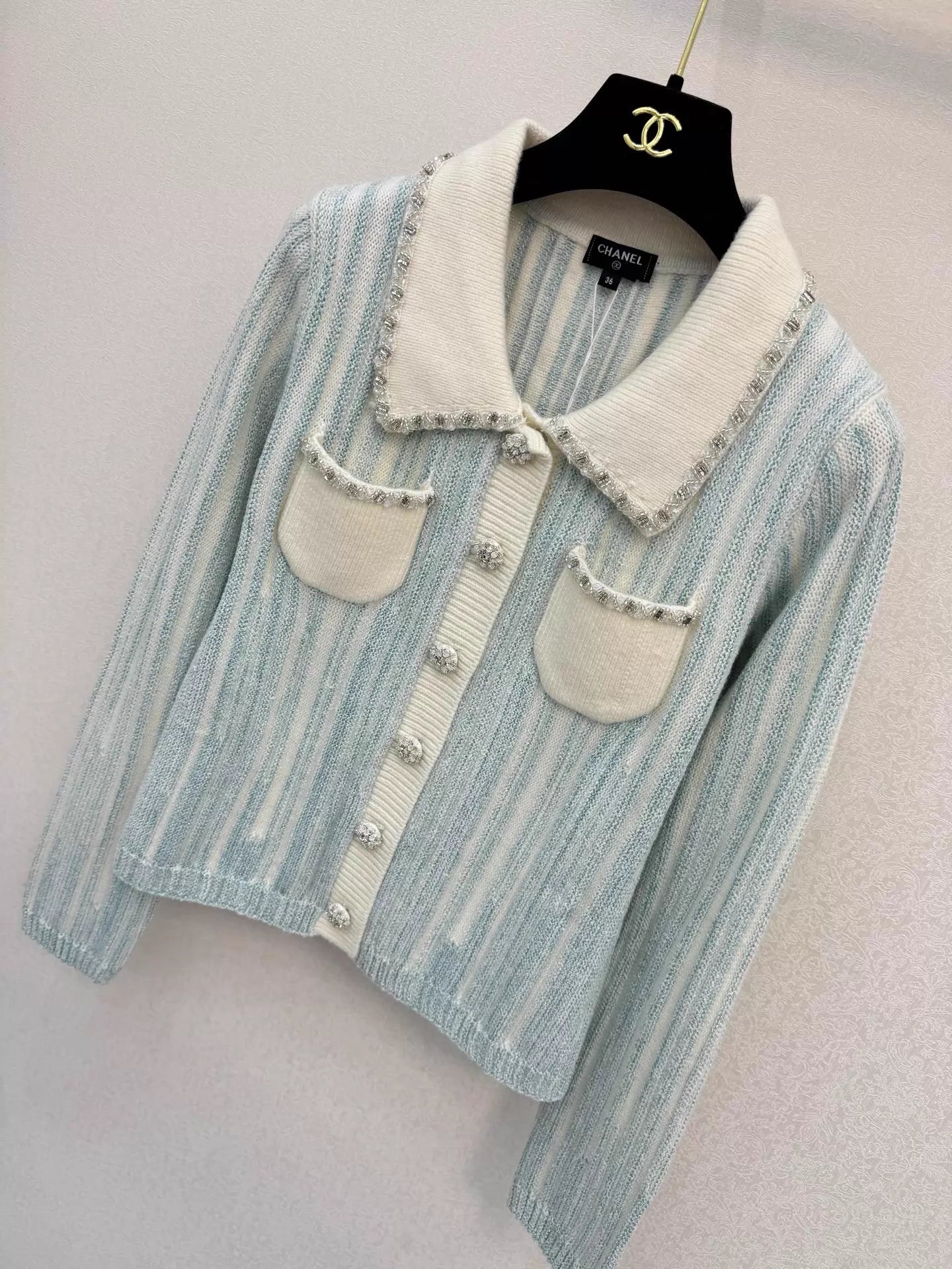 Striped Knit Short Cardigan
