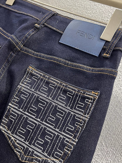 Pocket color-blocked straight leg pants
