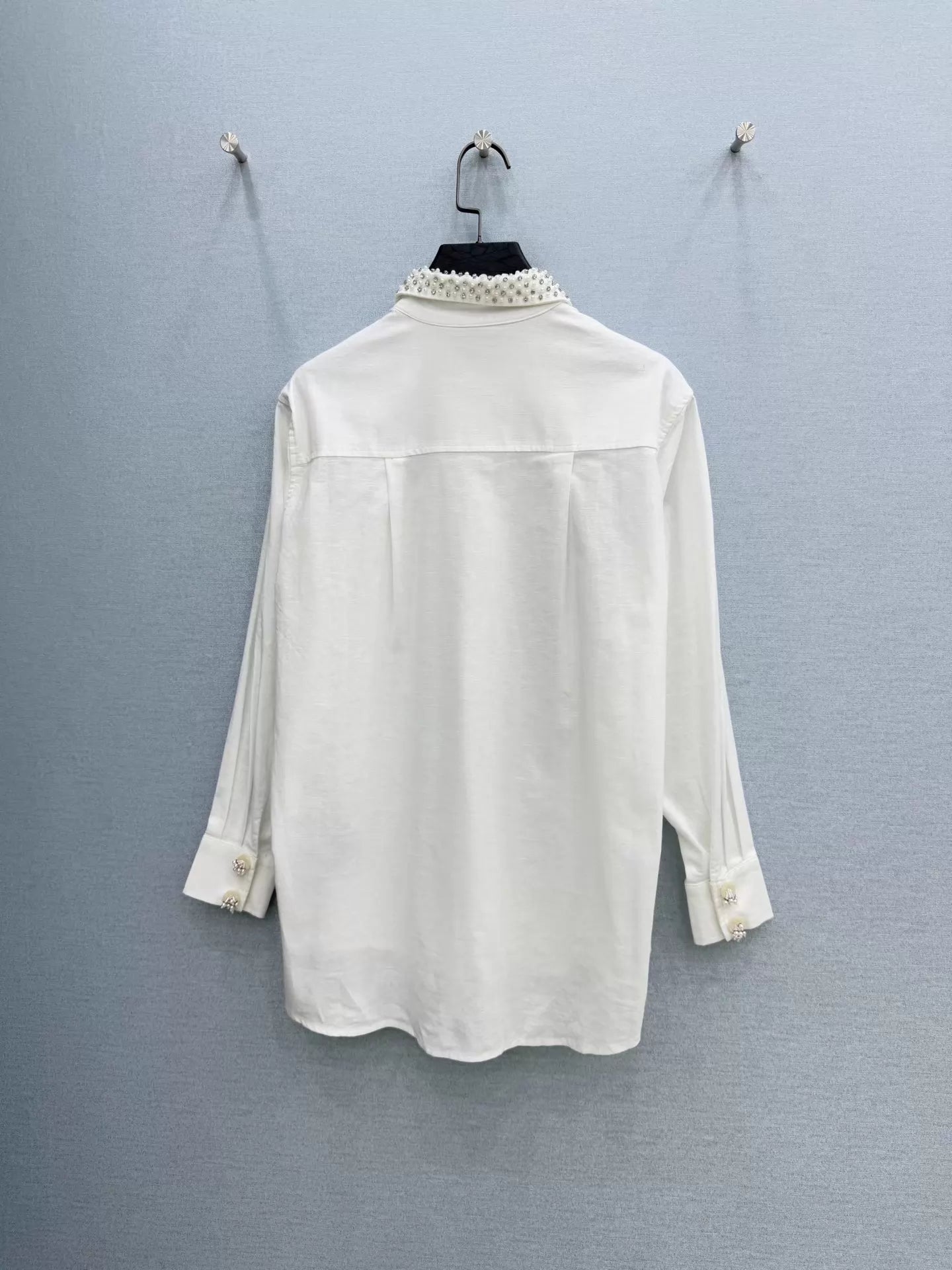 26ss Beaded cotton-linen shirt