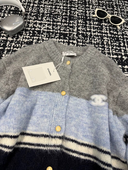 Color blocking sweater cardigan(vintage series)