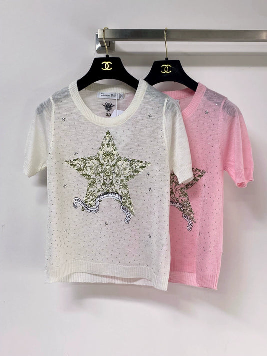 26ss Star Embroidery T-Shirt