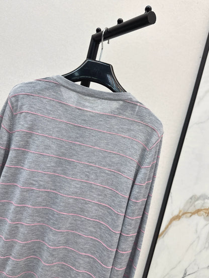 25fw Striped knitted cardigan
