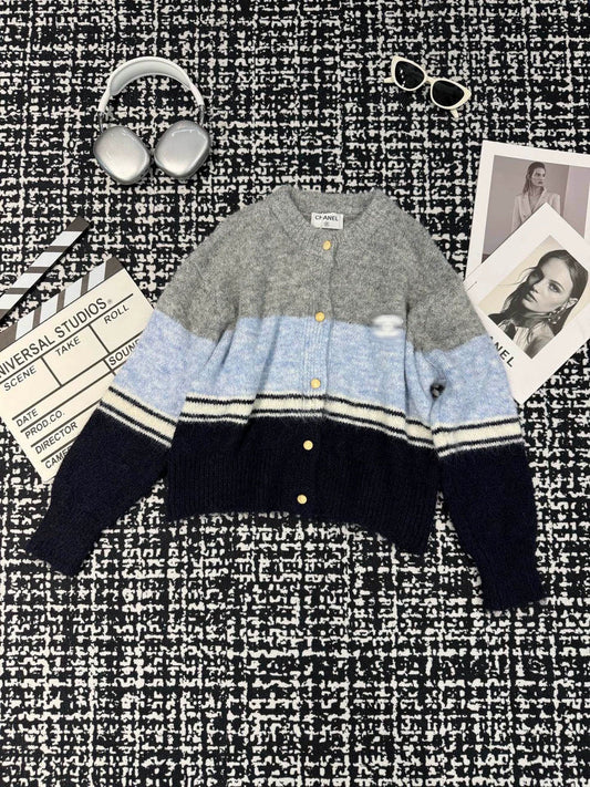Color blocking sweater cardigan(vintage series)