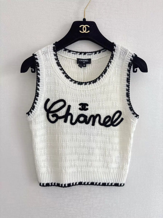 26ss Letter logo knitted vest