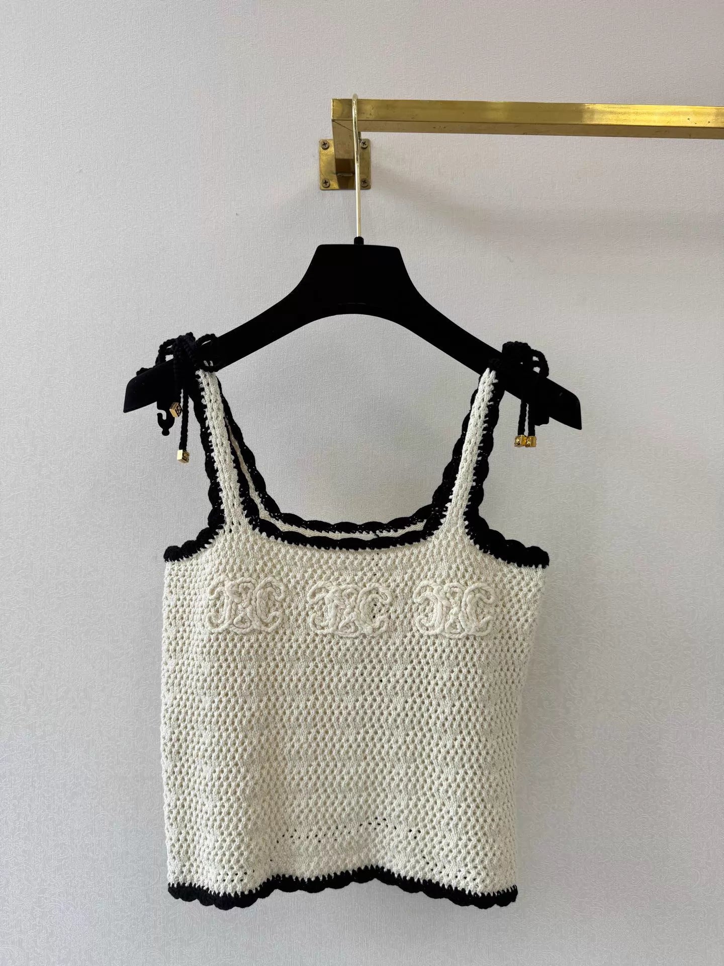 26ss Crocheted Openwork Knit Vest