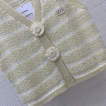 Knitted striped vest