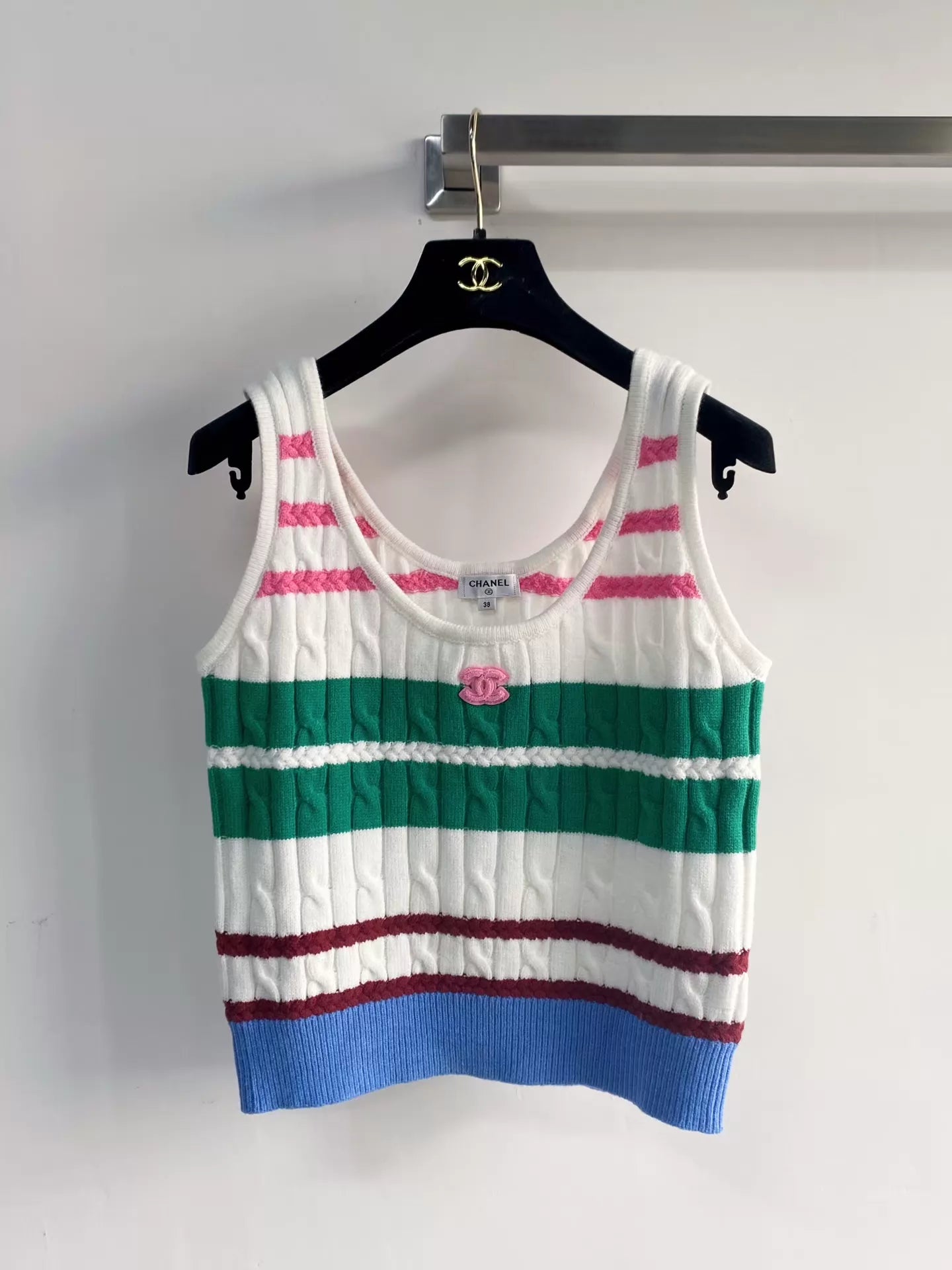 26ss Color-blocked striped vest