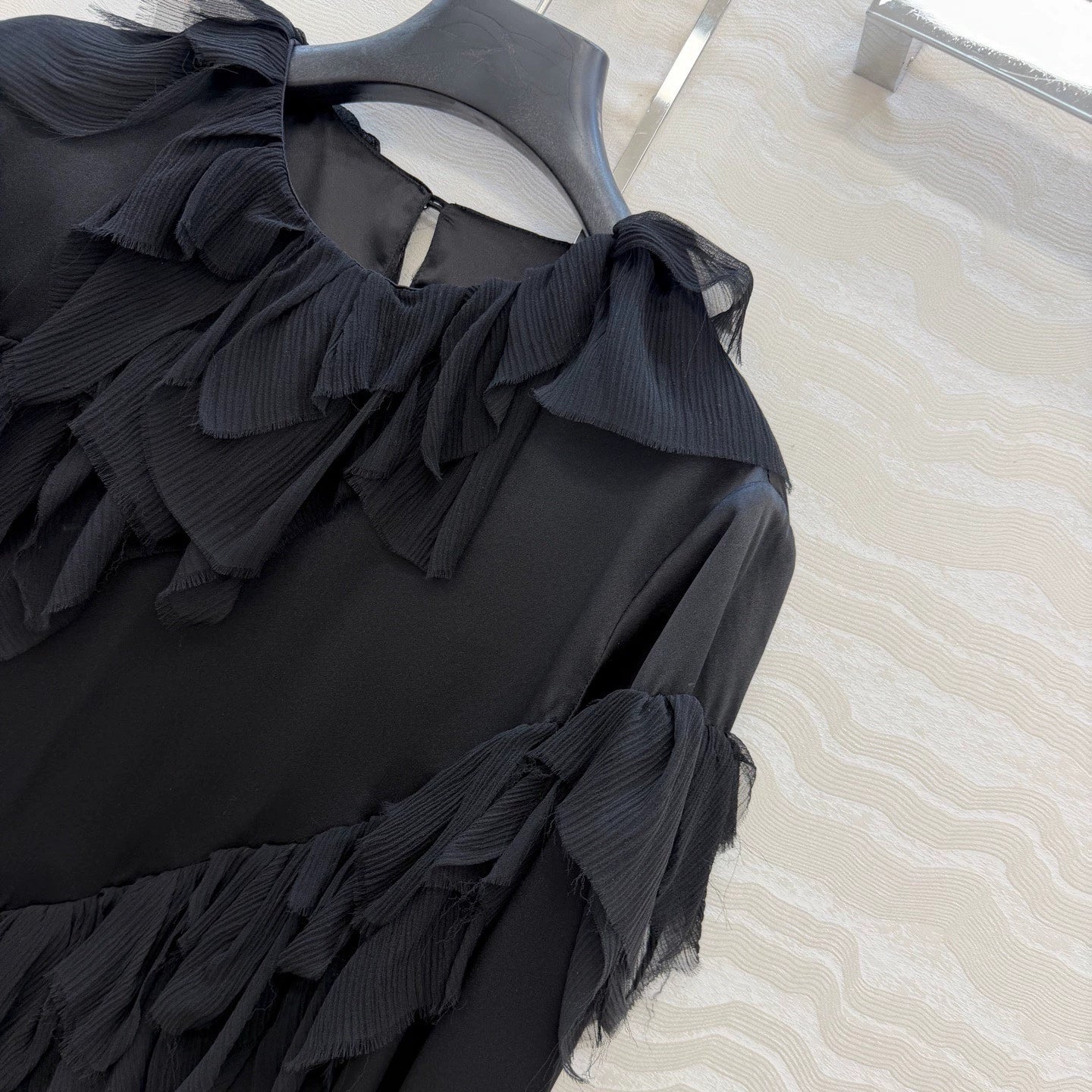 26ss 3D Feather Silk Satin Top