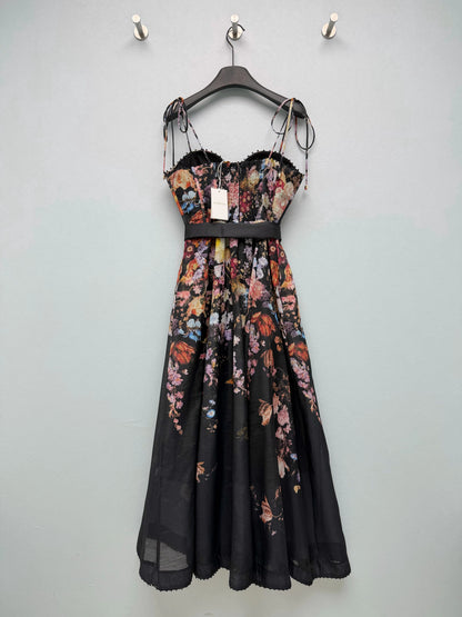26Vintage-Style Oil Painting Floral Camisole Dress