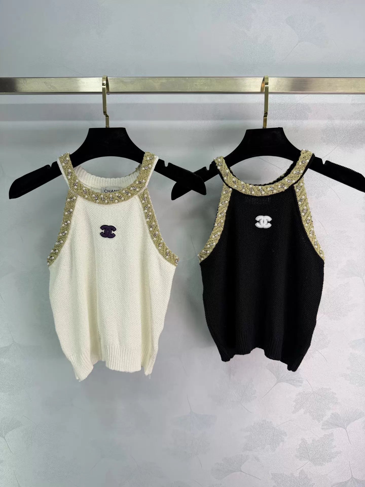 26ss Rhinestone Knit Vest