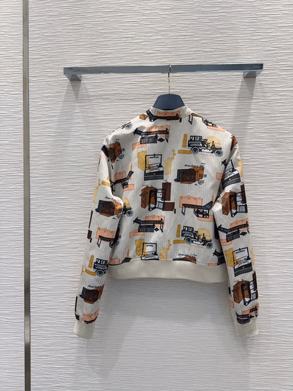 26New Reversible Long-Sleeve Zip-Up Printed Jacket