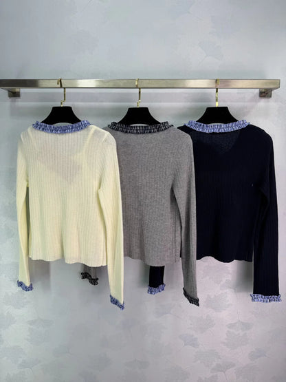 Ruffled Knit Cardigan