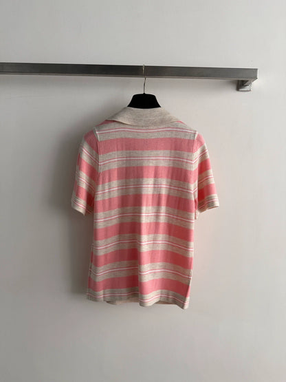 26ss Striped Knit Polo Shirt