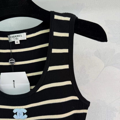 Striped Knit Vest Dress