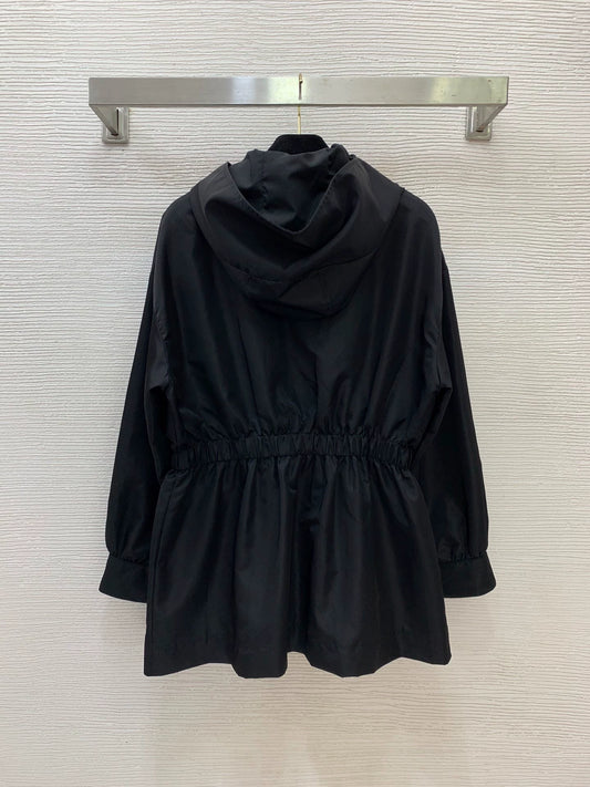 26ss Ruffled Hooded Nylon Jacket