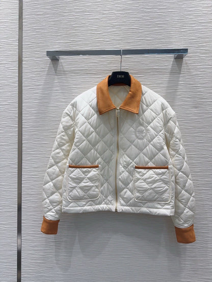 26New Color-Block Quilted Long-Sleeve Padded Jacket