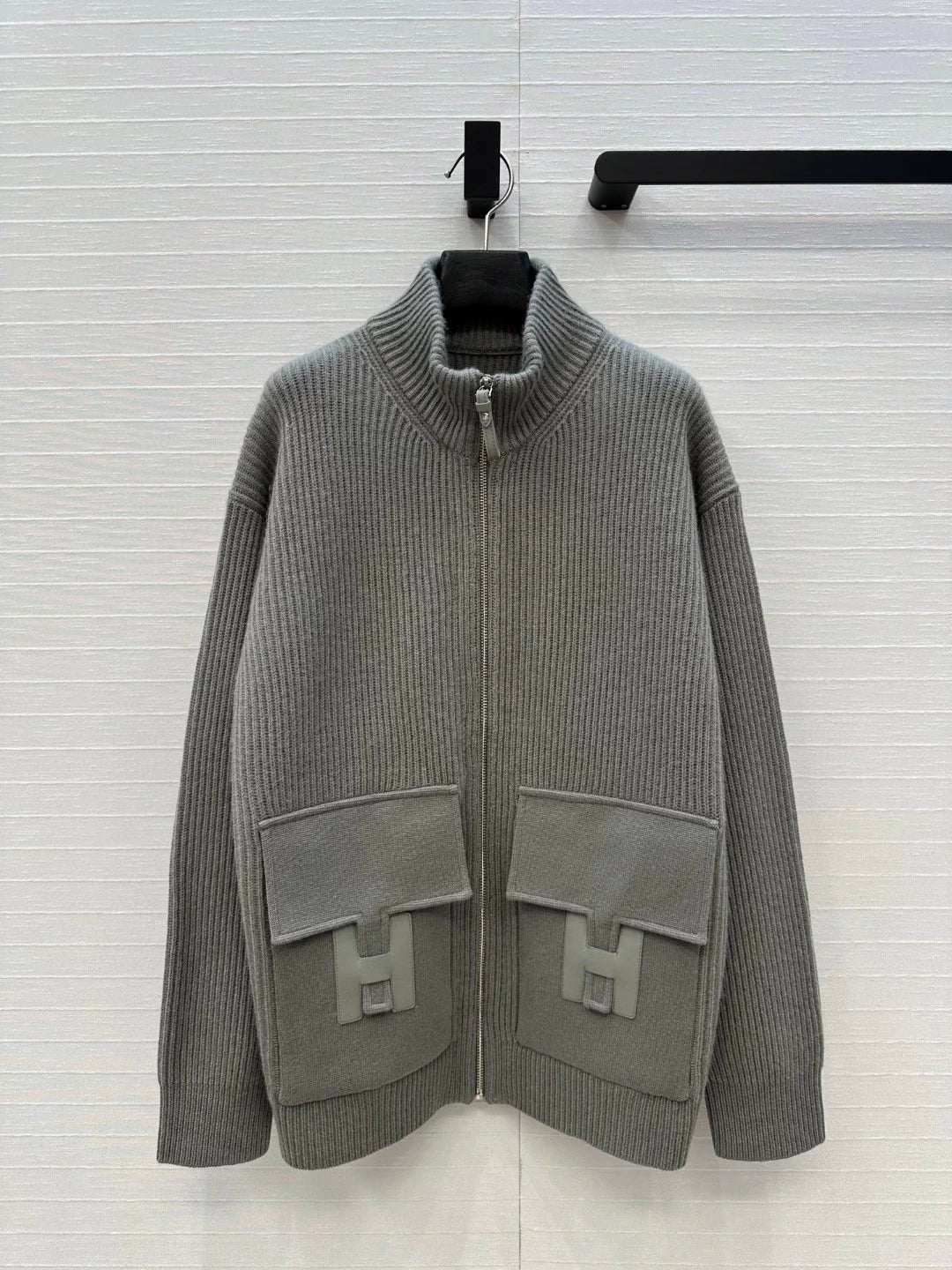25fw new cashmere knitted zipper jacket