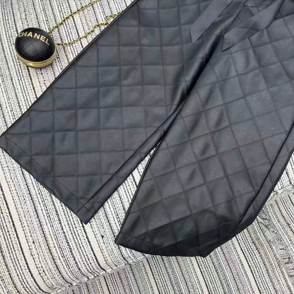 Lingge Design Pu Leather Pants