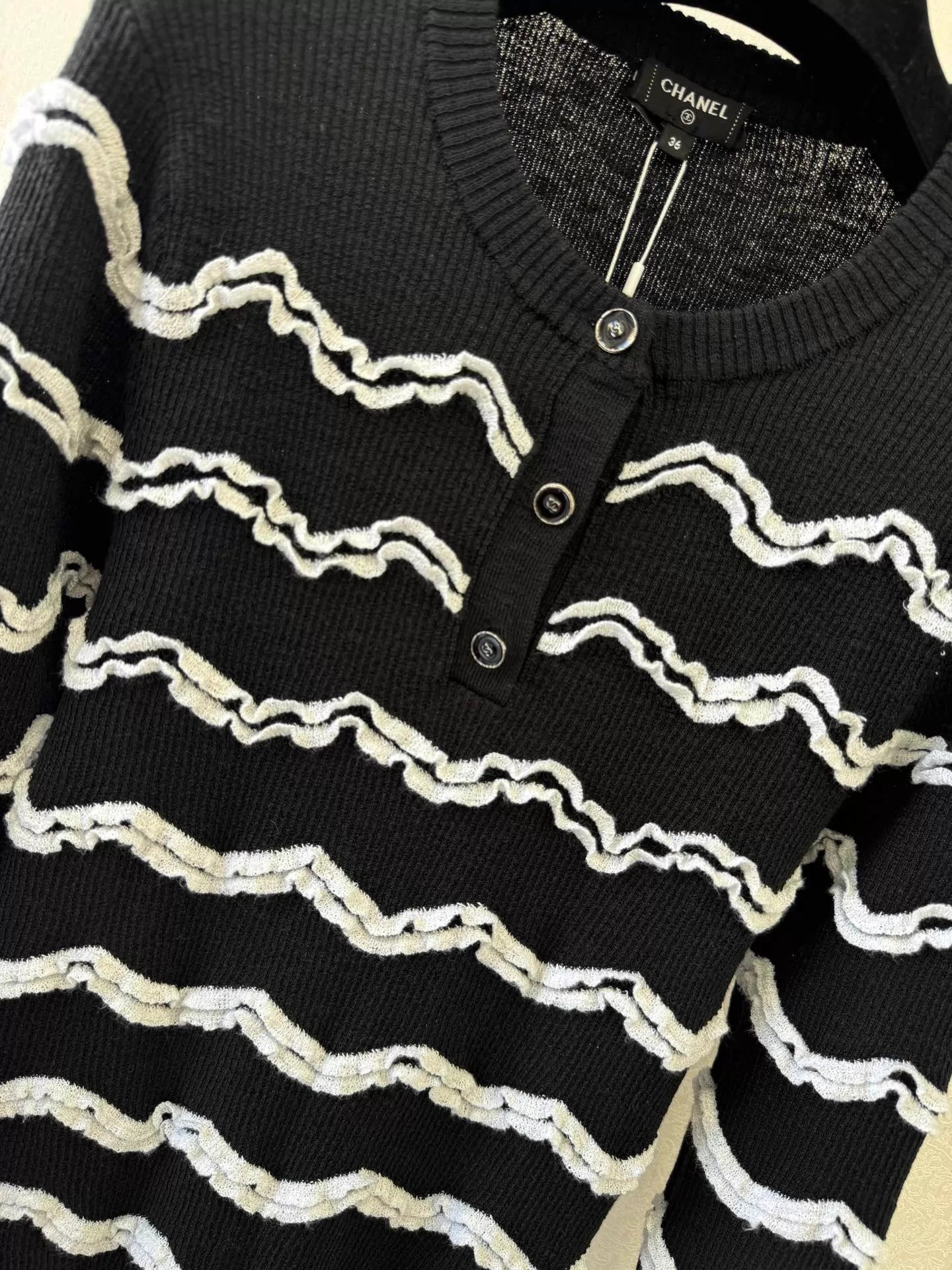 Wavy Knit Cardigan