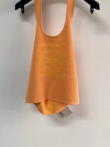 26ss Logo halter neck knit vest