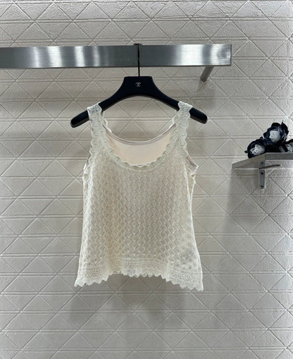 25fw Hollow knit vest two-piece set