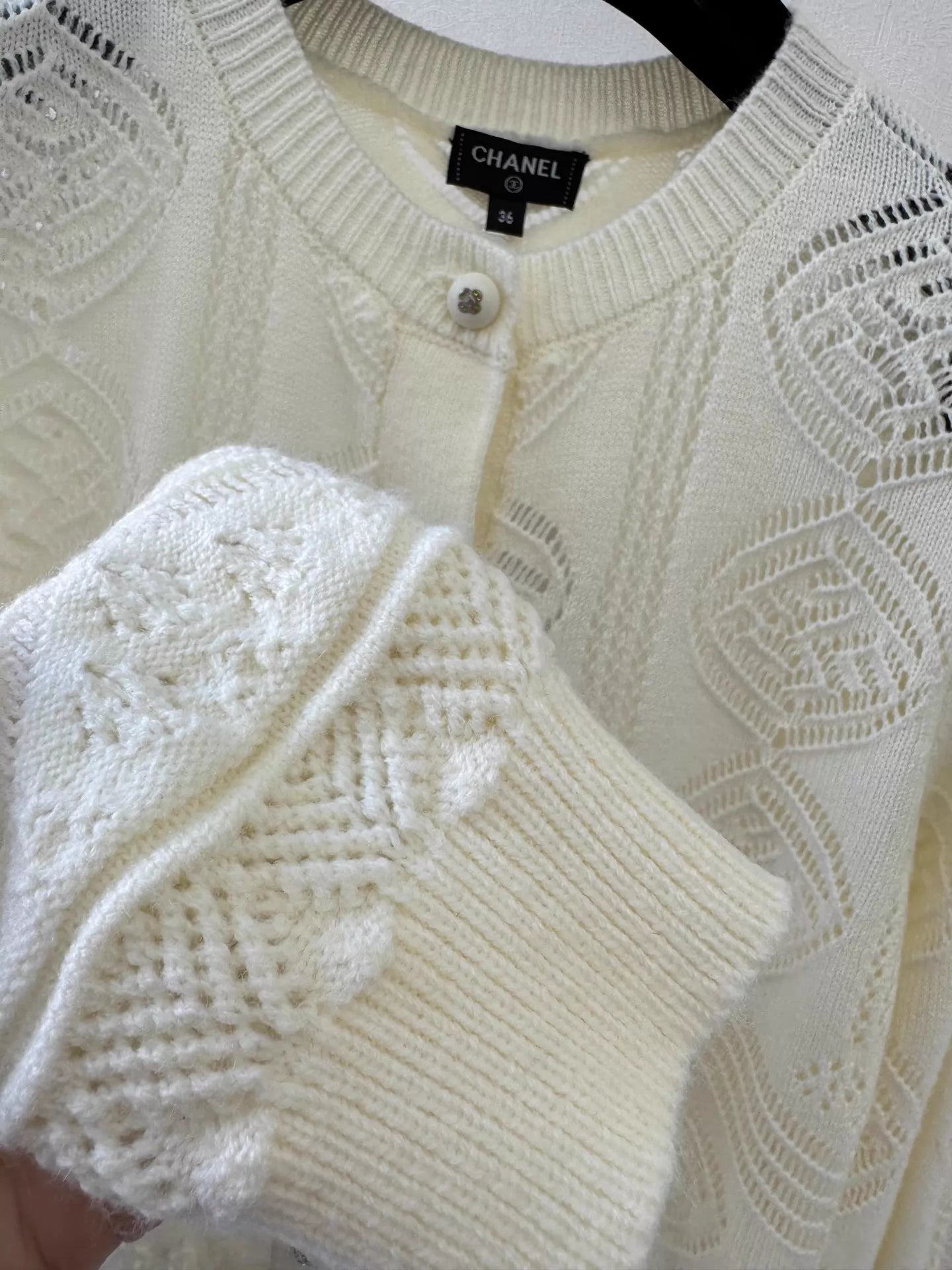 Openwork Wool Cardigan
