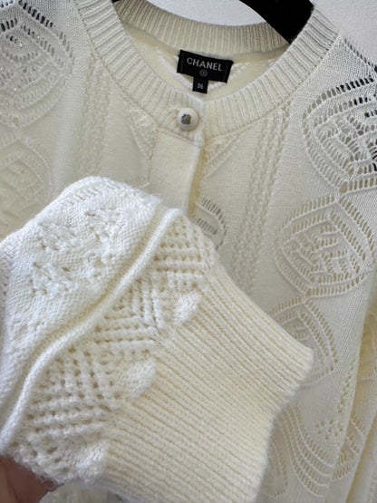 Openwork Wool Cardigan