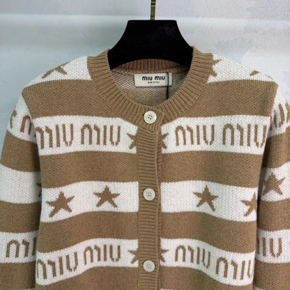 This striped knit cardigan