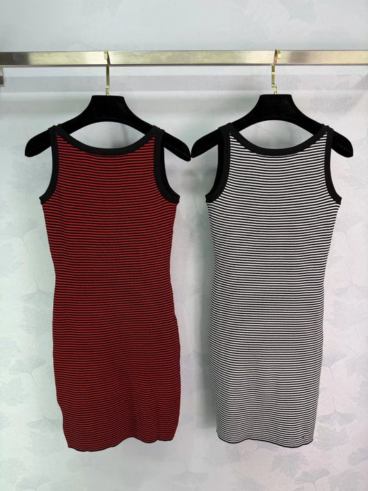 Striped Knit Vest Dress