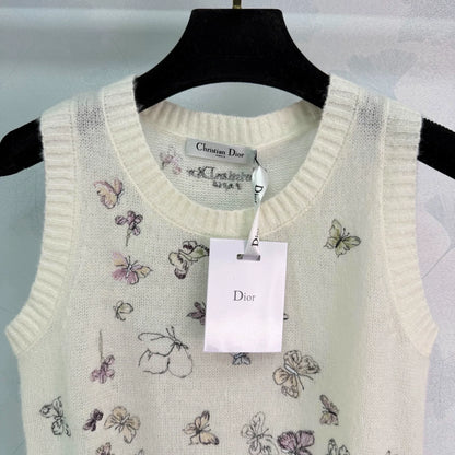 Butterfly Embroidered Knitted Vest