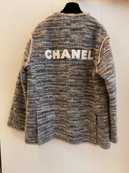 Colorful Tweed Wool Coat