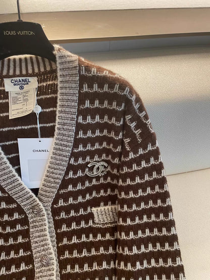 V-neck wool cardigan