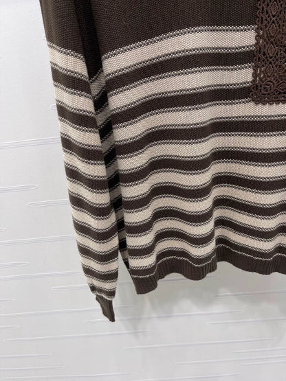 Striped pullover long sleeved sweater