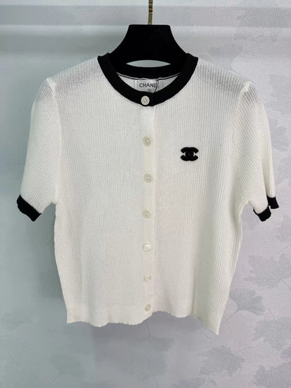 Knitted Short-Sleeve Top