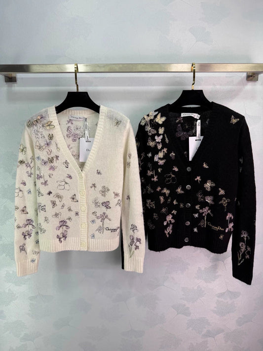 Butterfly Embroidered Knitted cardigan