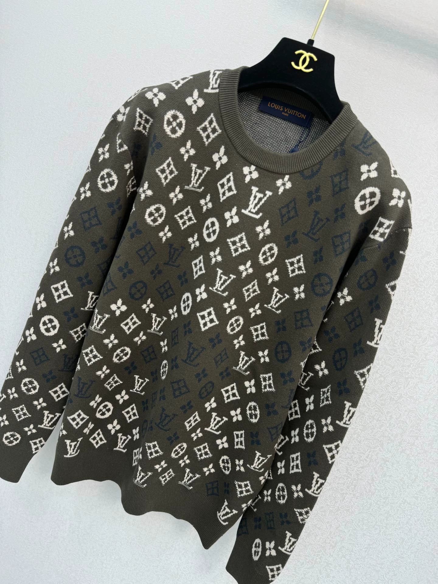 Full printed vintage knitted pullover sweater