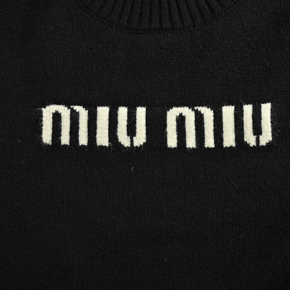 25fw Letter jacquard round neck sweater