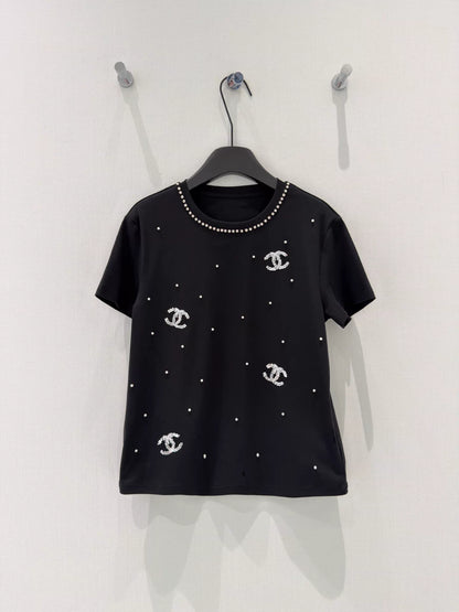 26ss Sequin Embroidered T-shirt