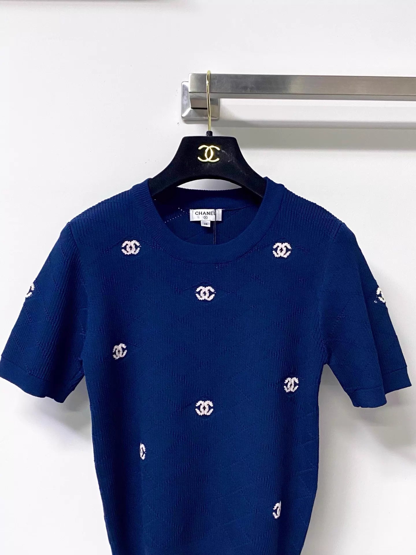 26ss Embroidered logo T-shirt