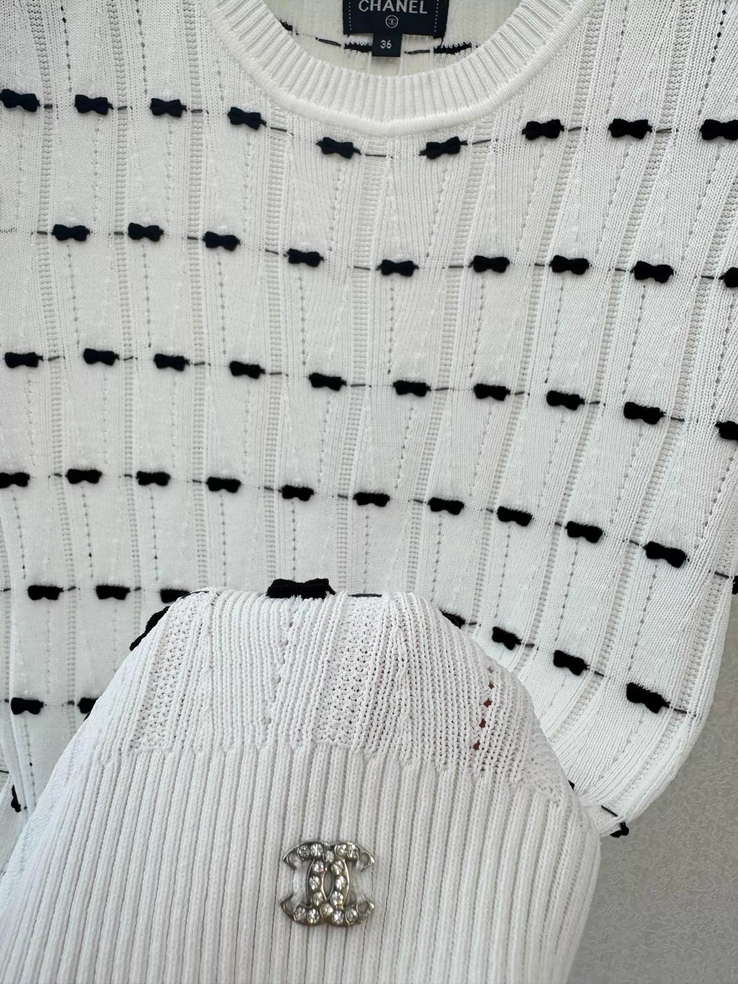 26ss Bow-tie Knit T-shirt