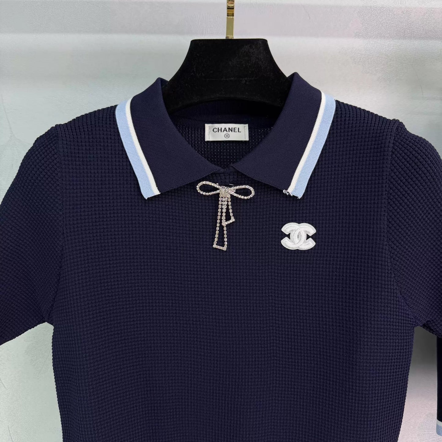 Preppy Style Color-Blocked Knit Set