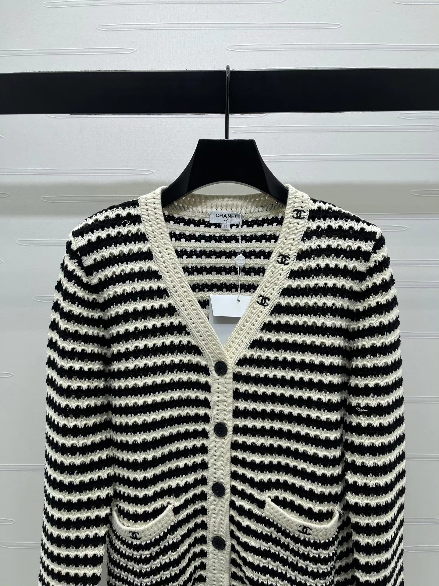 Striped V-neck Cardigan