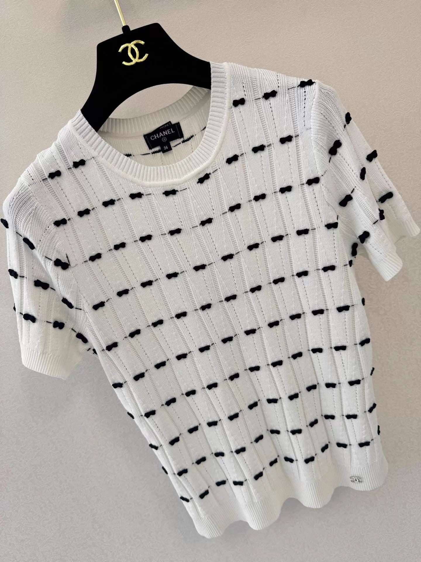 26ss Bow-tie Knit T-shirt