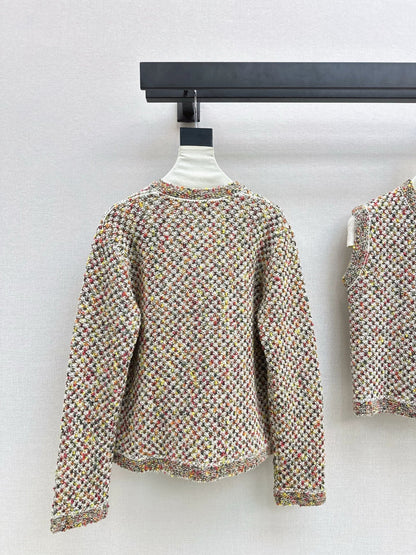 Flower yarn cashmere cardigan