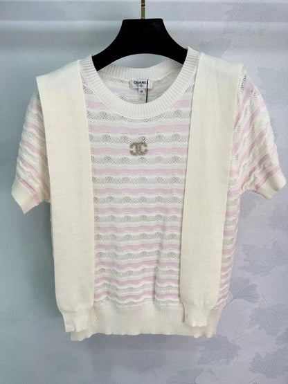 26ss Wavy Striped Knit T-Shirt