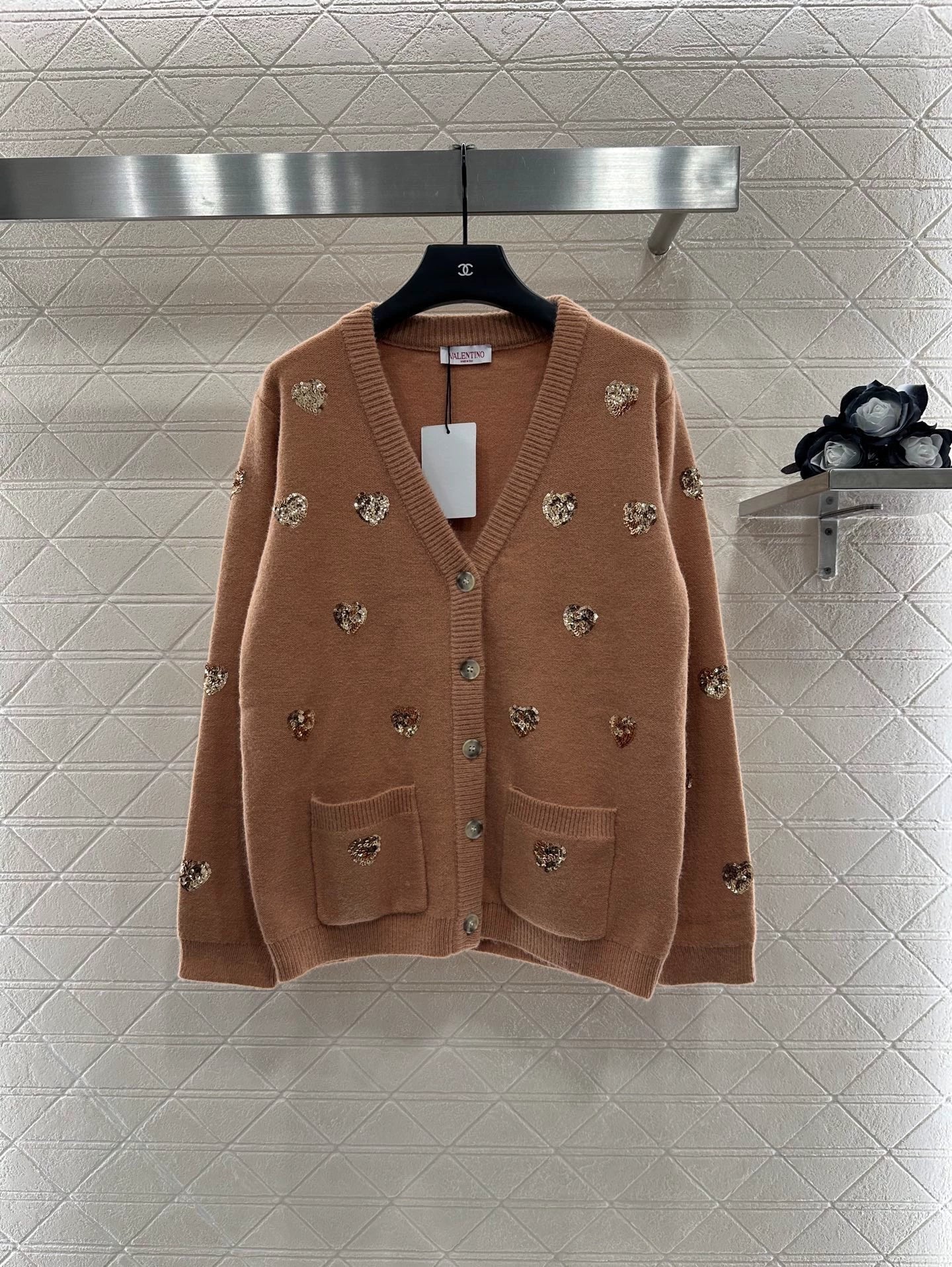 25 Sequin studded knitted cardigan