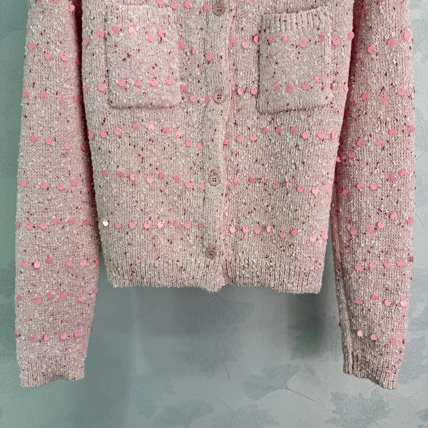 Sequined Knit Cardigan