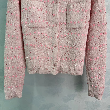 Sequined Knit Cardigan